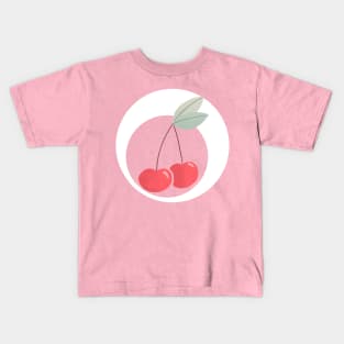 Cherries and mod circle Kids T-Shirt